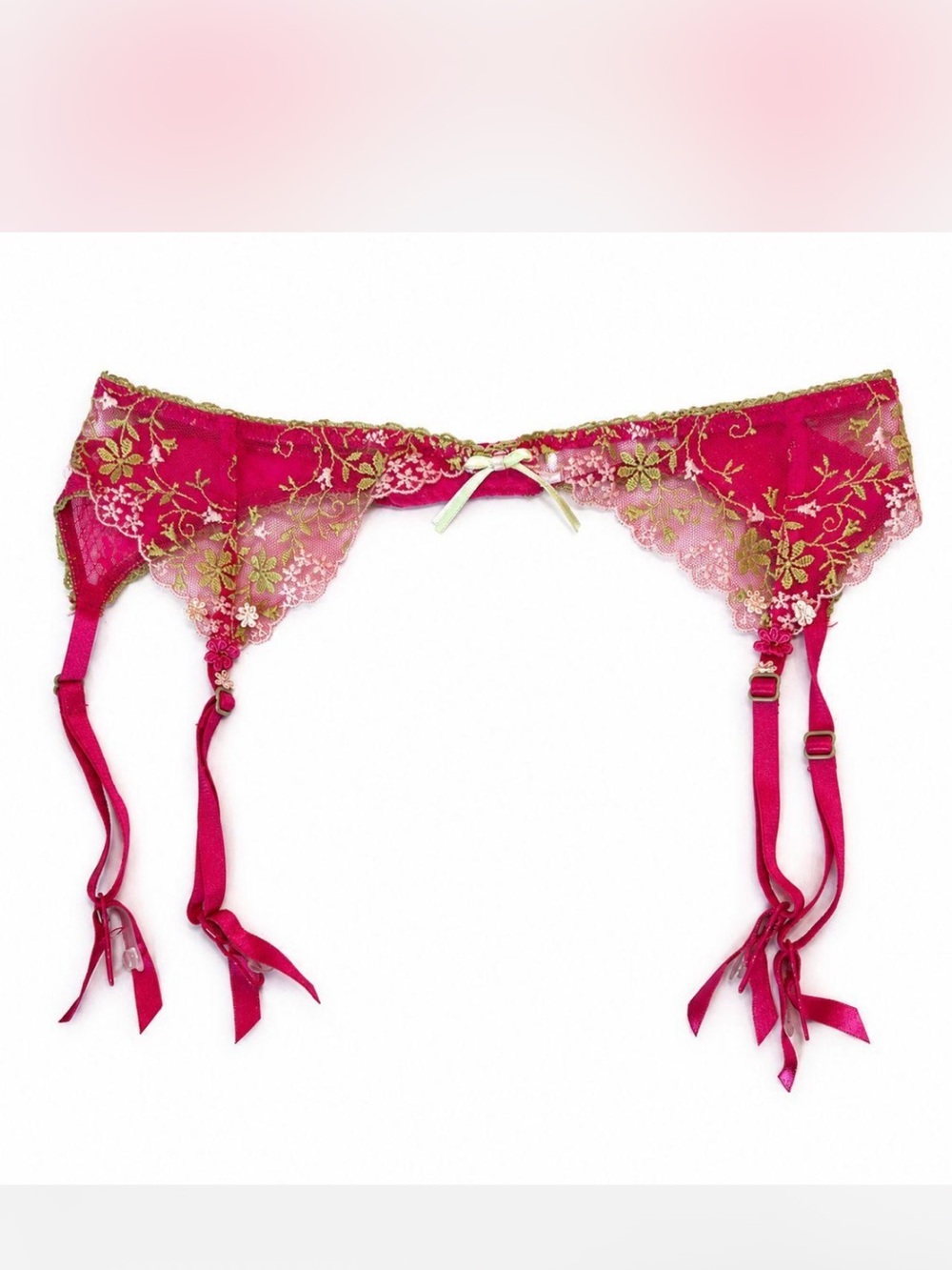 Vintage Y2K Victoria's Secret Angels Garter Belt Lingerie Suspender Floral Lace